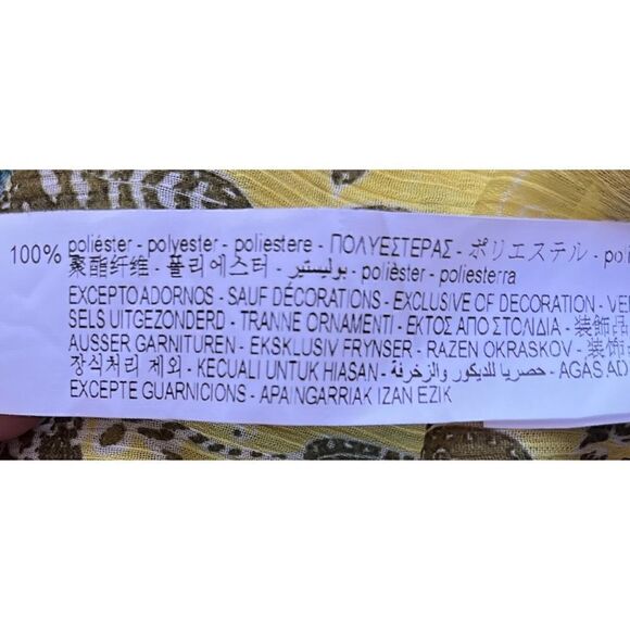 NWT Zara Multicolor Semi-Sheer Long Sleeve Tie Scarf Beaded Boho Printed Blouse - Picture 13 of 16